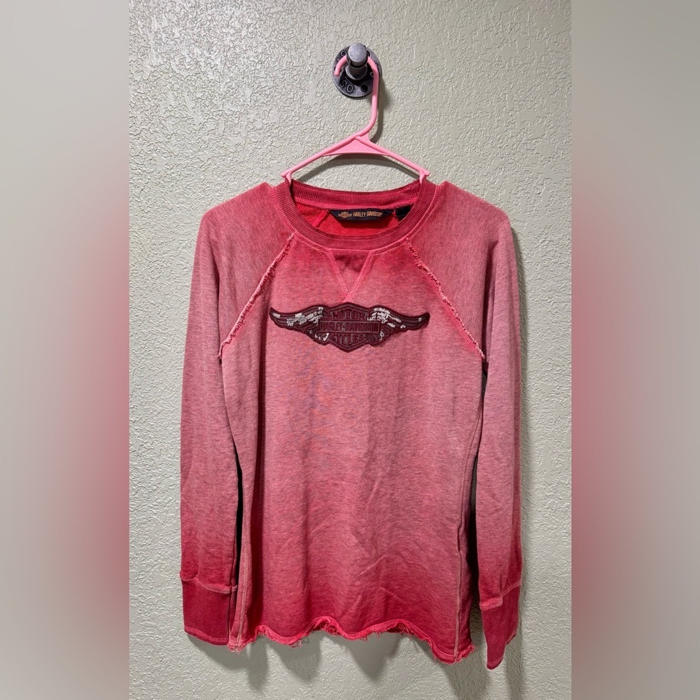 Harley-Davidson Red Ombre Crewneck Womens Small